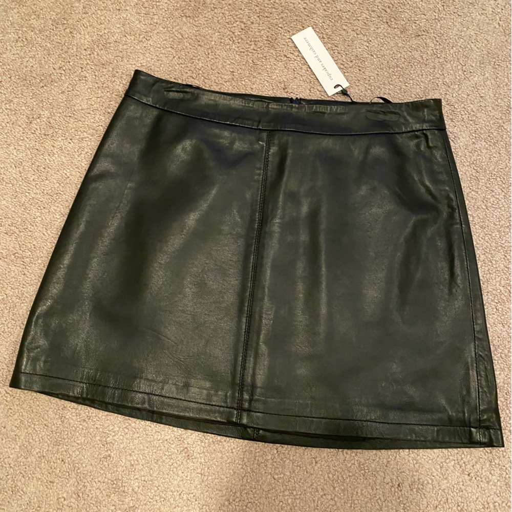 NWT Cupcakes and Cashmere Leather Mini Skirt- size 8